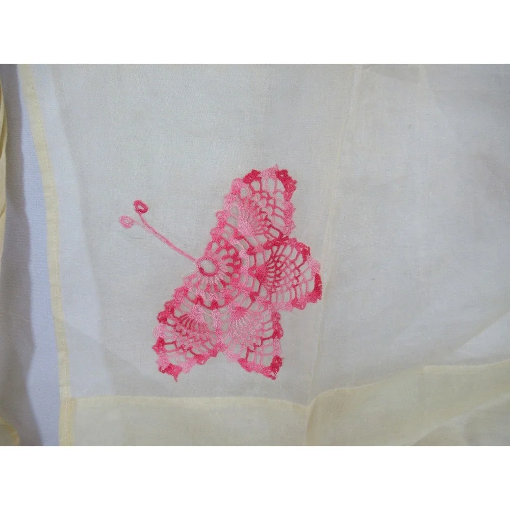 Vintage Half Hostess Apron Lot Satin Sheer Flocked Crochet Butterfly